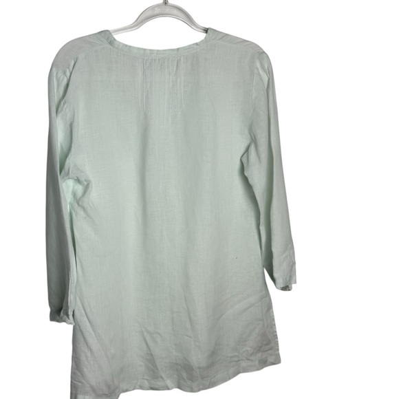 Eileen Fisher Irish Linen long tunic size S green minimalist lagenlook - Picture 6 of 6